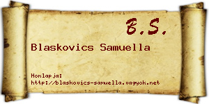 Blaskovics Samuella névjegykártya